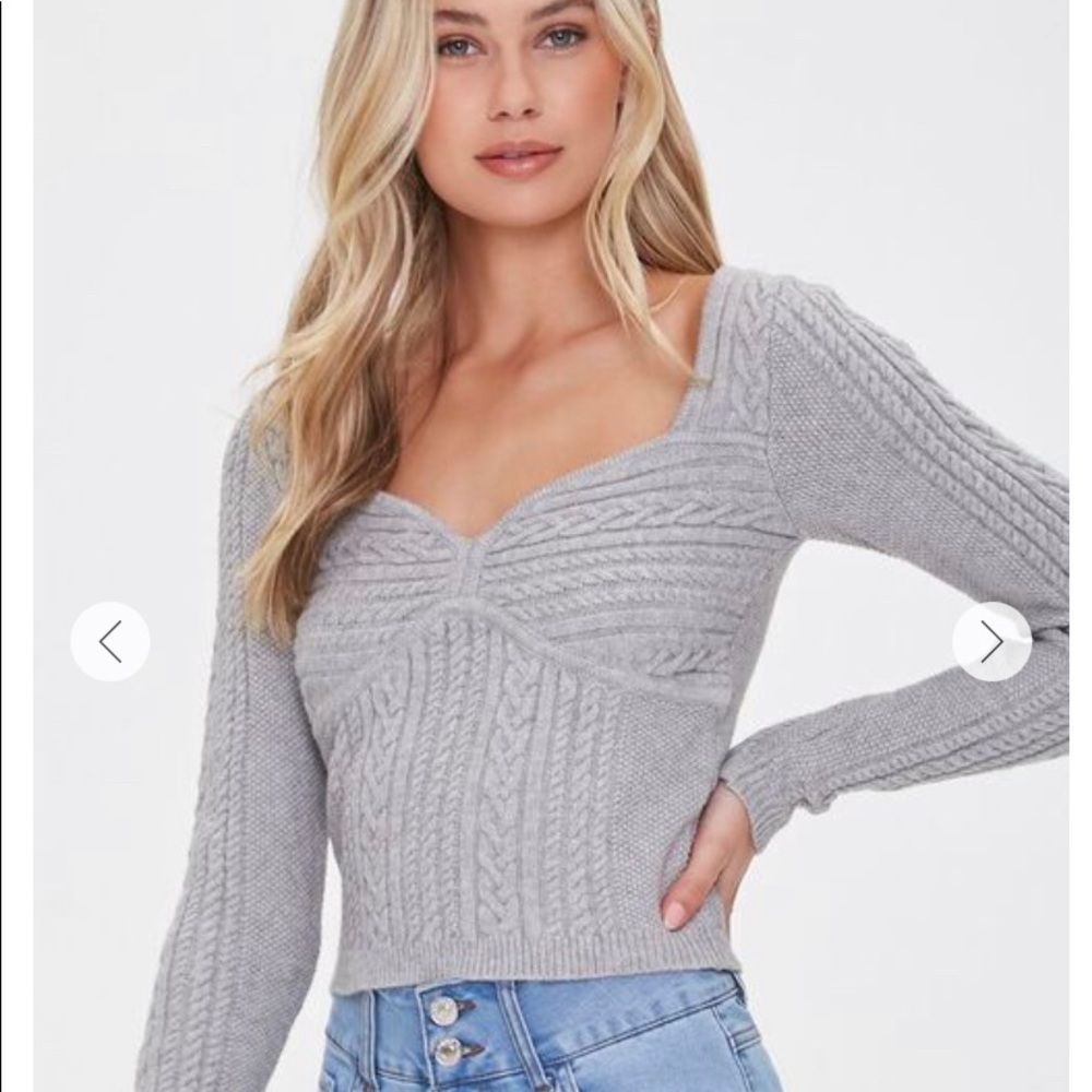 Sweetheart Cable Knit Sweater